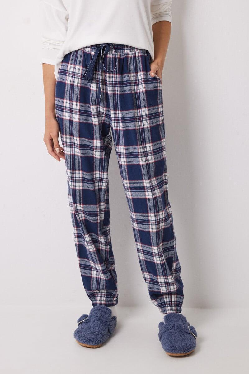 Cortefiel Pantalón Carrot 100% Algodón Cuadros