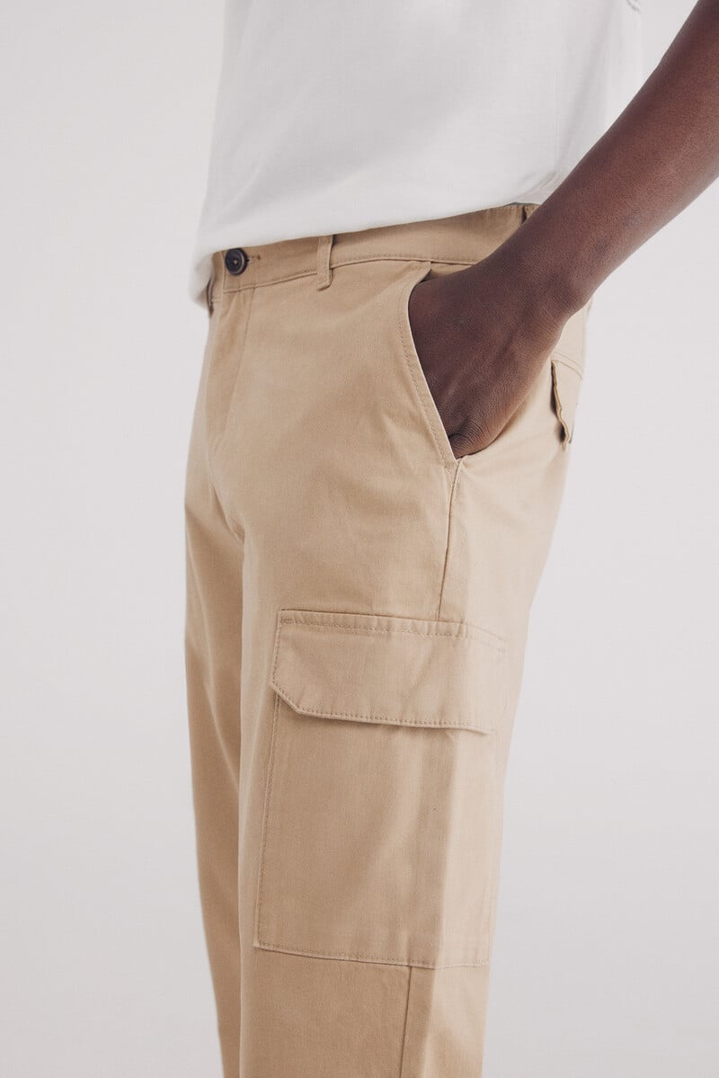 Cortefiel Pantalón Chino Cargo Comfort Slim Fit