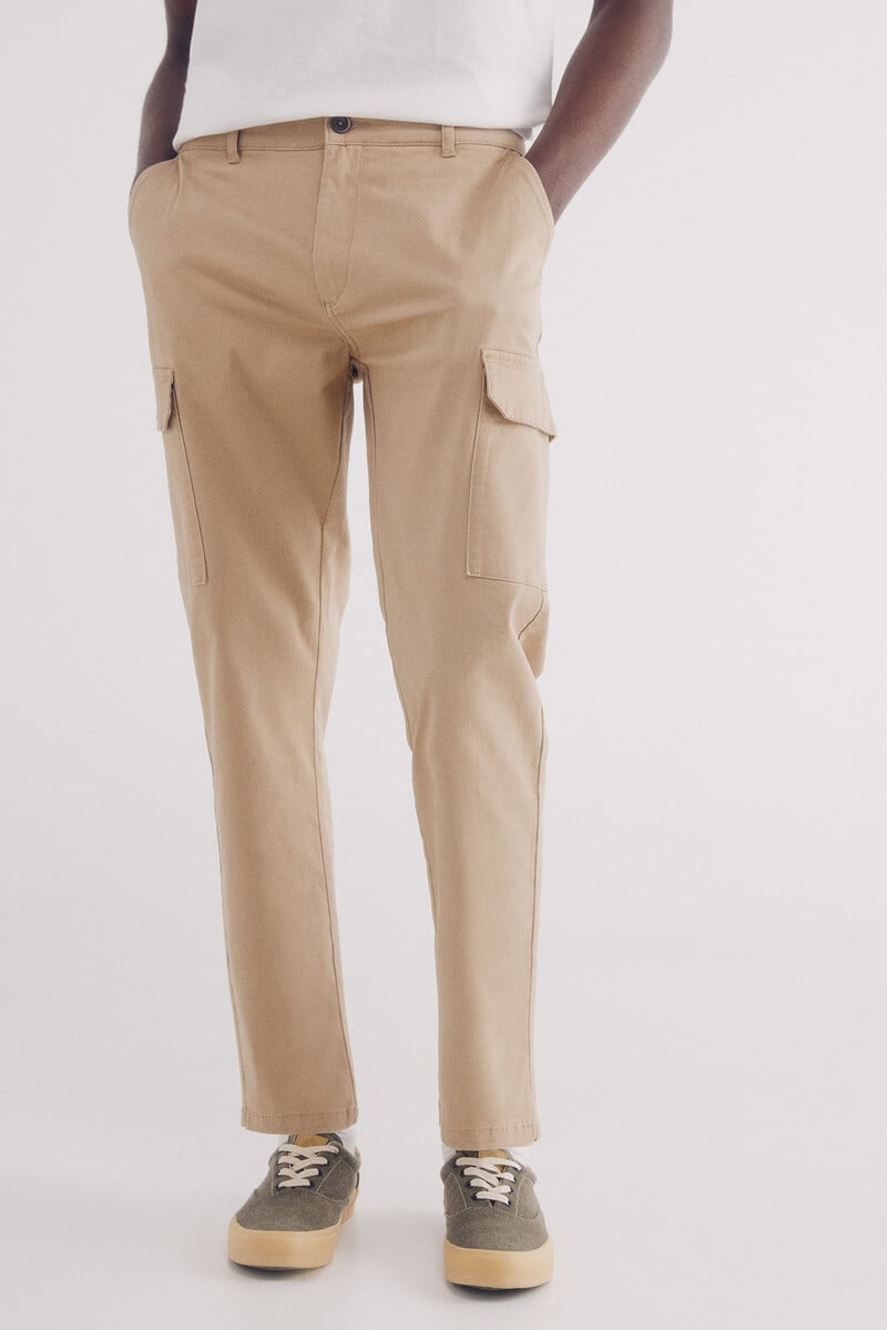 Cortefiel Pantalón Chino Cargo Comfort Slim Fit