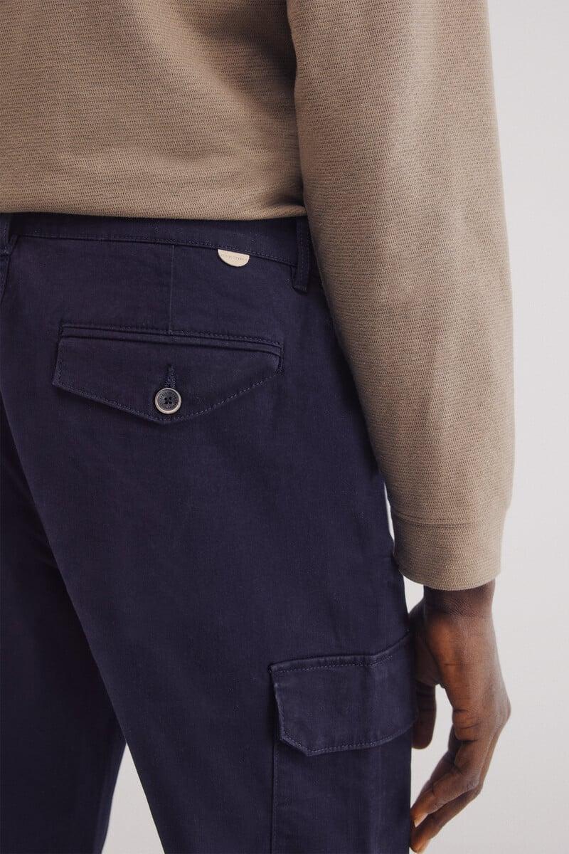 Cortefiel Pantalón Chino Cargo Comfort Slim Fit