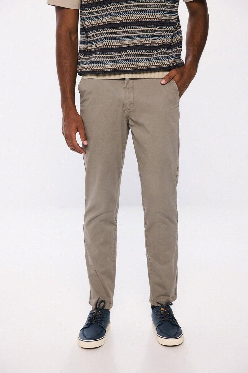 Cortefiel Pantalón Chino Color Lavado Relax Fit