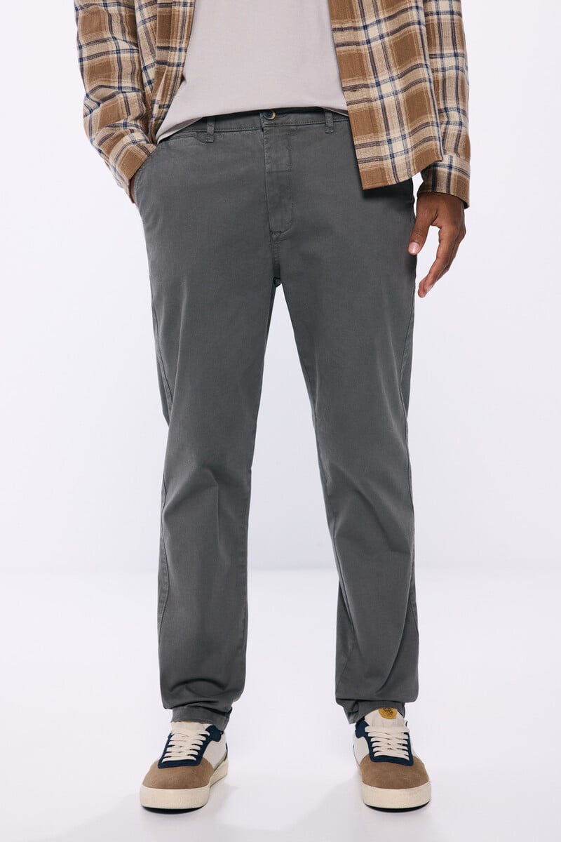 Cortefiel Pantalón Chino Color Lavado Relax Fit