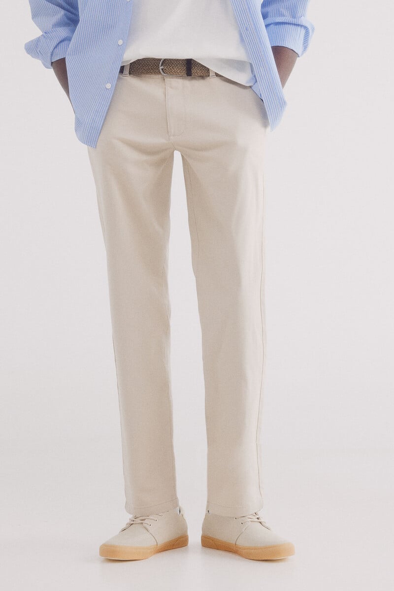 Cortefiel Pantalón Chino Estructura Comfort Fit