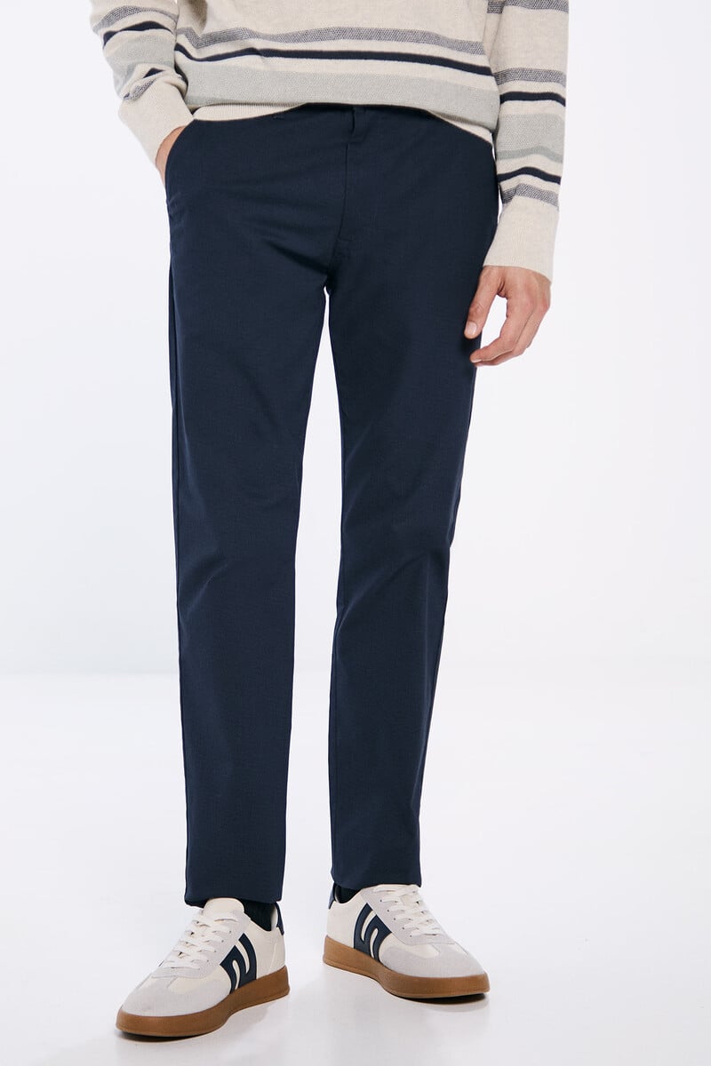 Cortefiel Pantalón Chino Microestampado Slim Fit