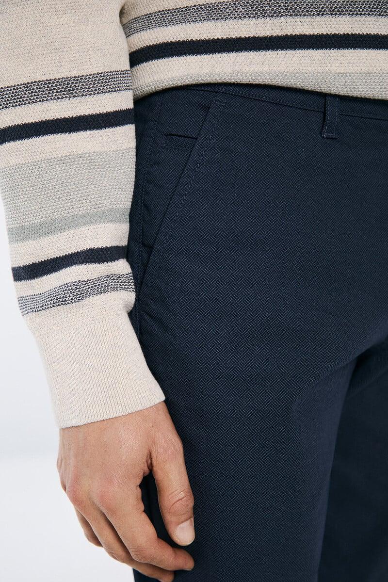 Cortefiel Pantalón Chino Microestampado Slim Fit