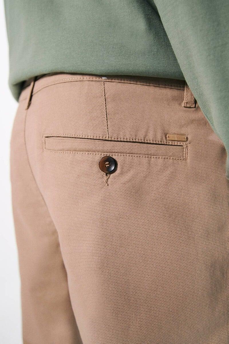 Cortefiel Pantalón Chino Microestampado Slim Fit