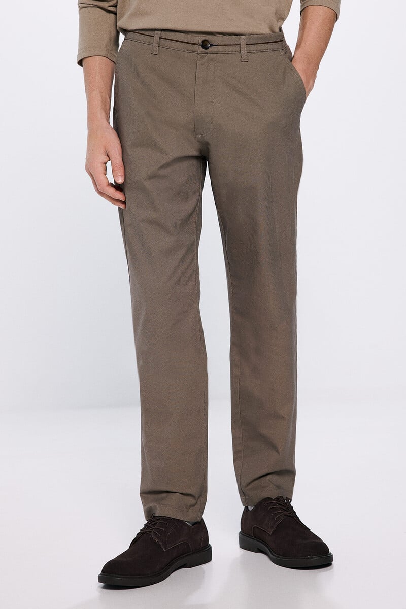 Cortefiel Pantalón Chino Microestampado Slim Fit