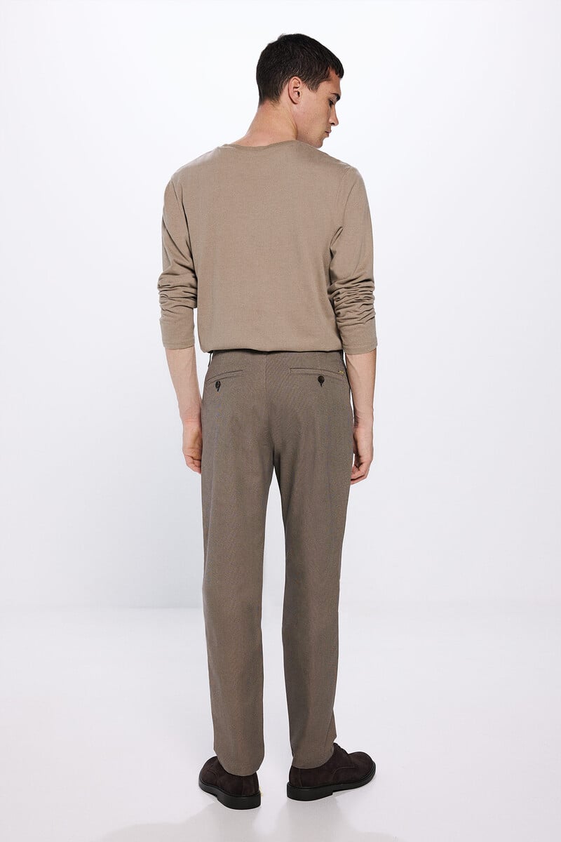 Cortefiel Pantalón Chino Microestampado Slim Fit