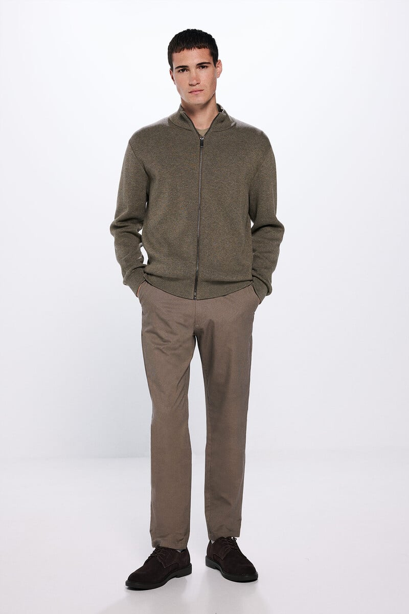 Cortefiel Pantalón chino microestampado slim fit