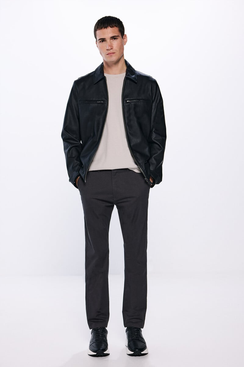 Cortefiel Pantalón chino microestampado slim fit