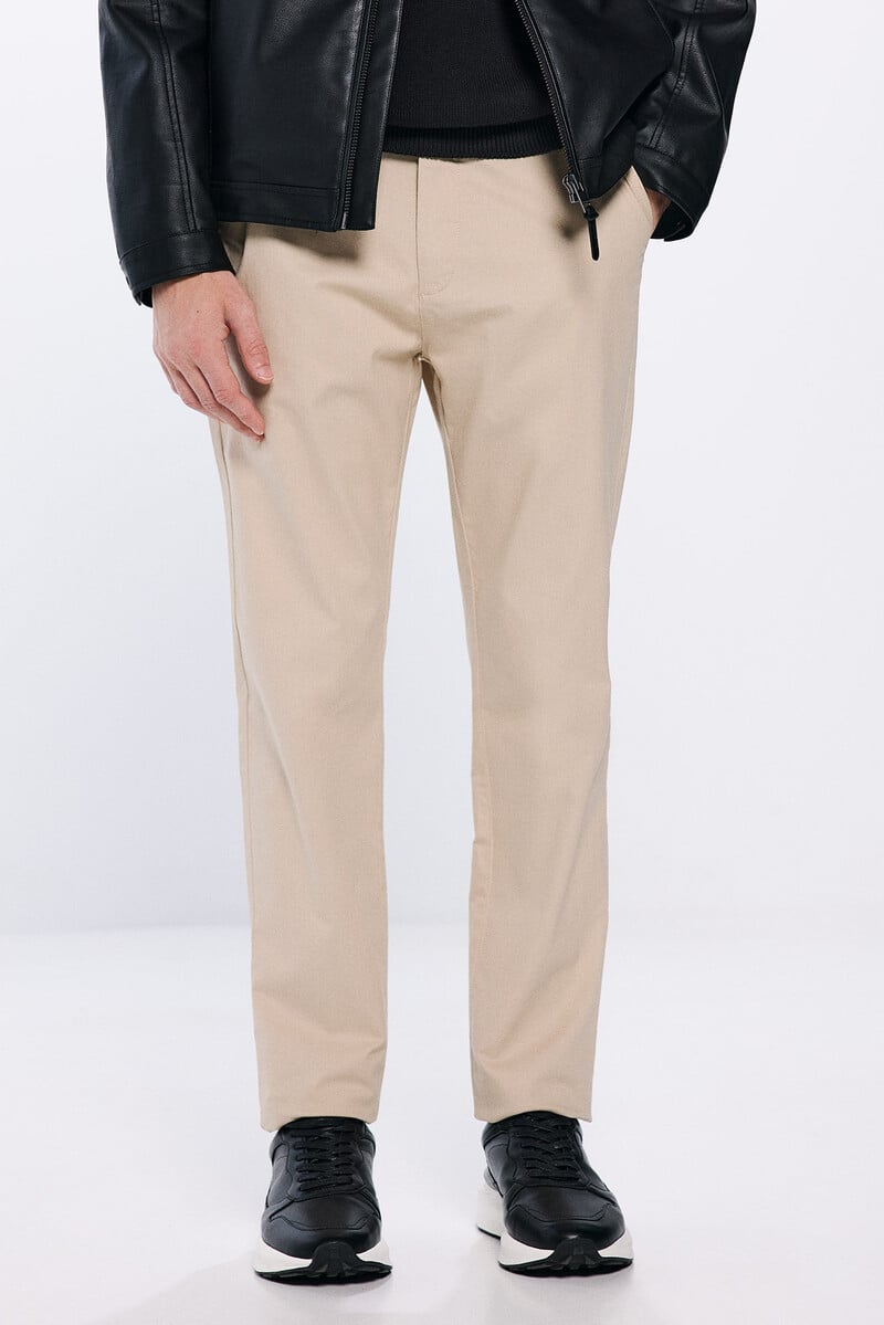 Cortefiel Pantalón Chino Microestampado Slim Fit