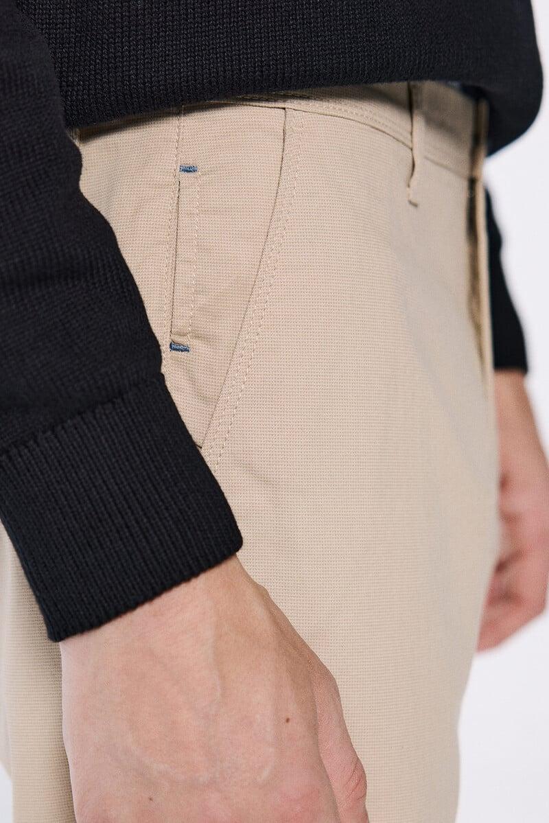 Cortefiel Pantalón Chino Microestampado Slim Fit