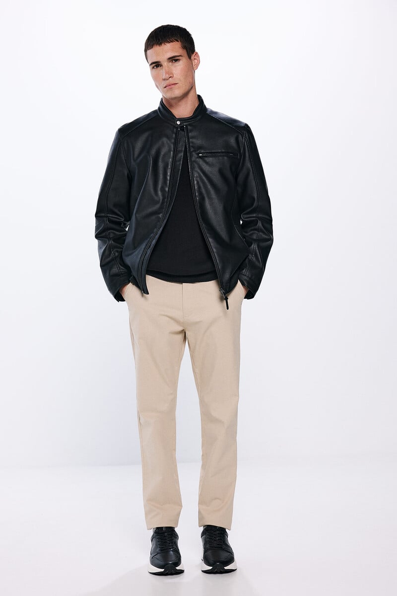 Cortefiel Pantalón chino microestampado slim fit