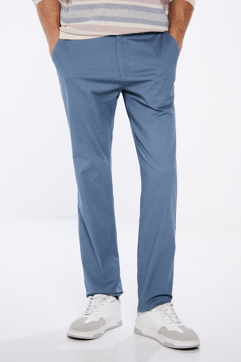 Cortefiel Pantalón Chino Microestampado Slim Fit