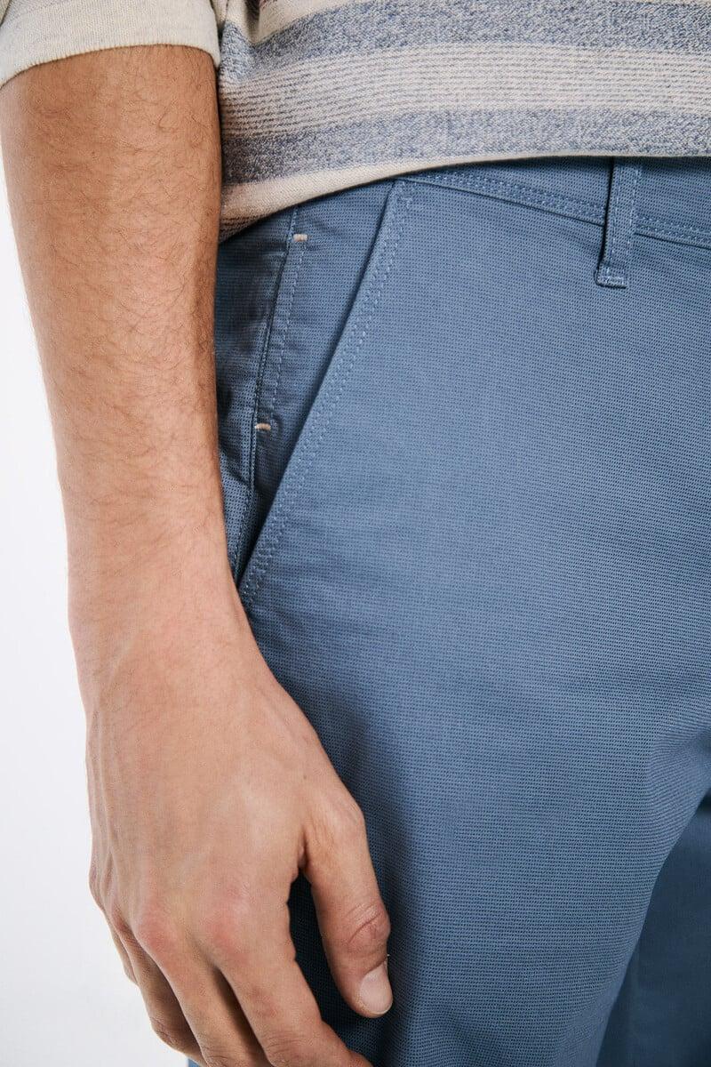 Cortefiel Pantalón Chino Microestampado Slim Fit