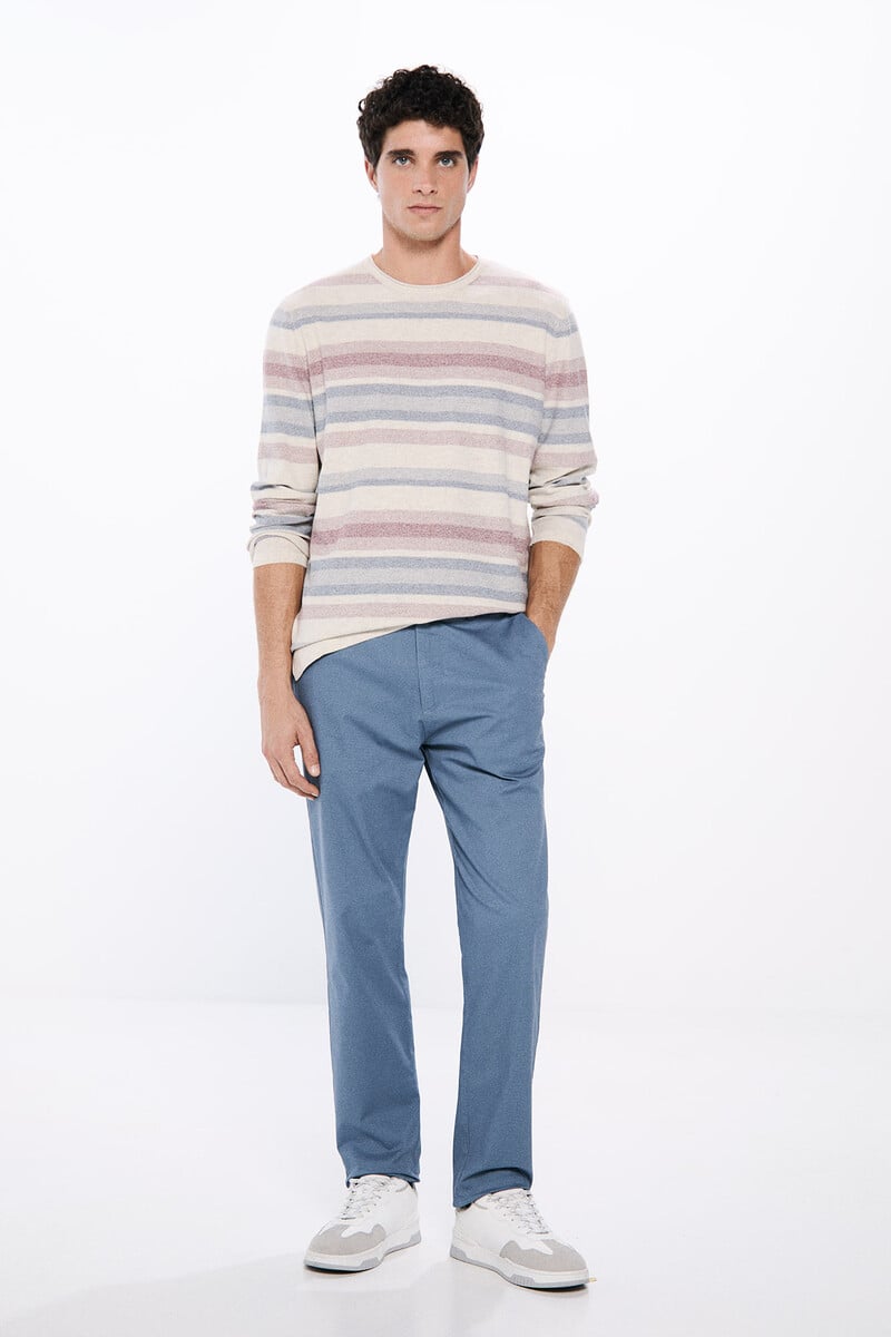 Cortefiel Pantalón chino microestampado slim fit