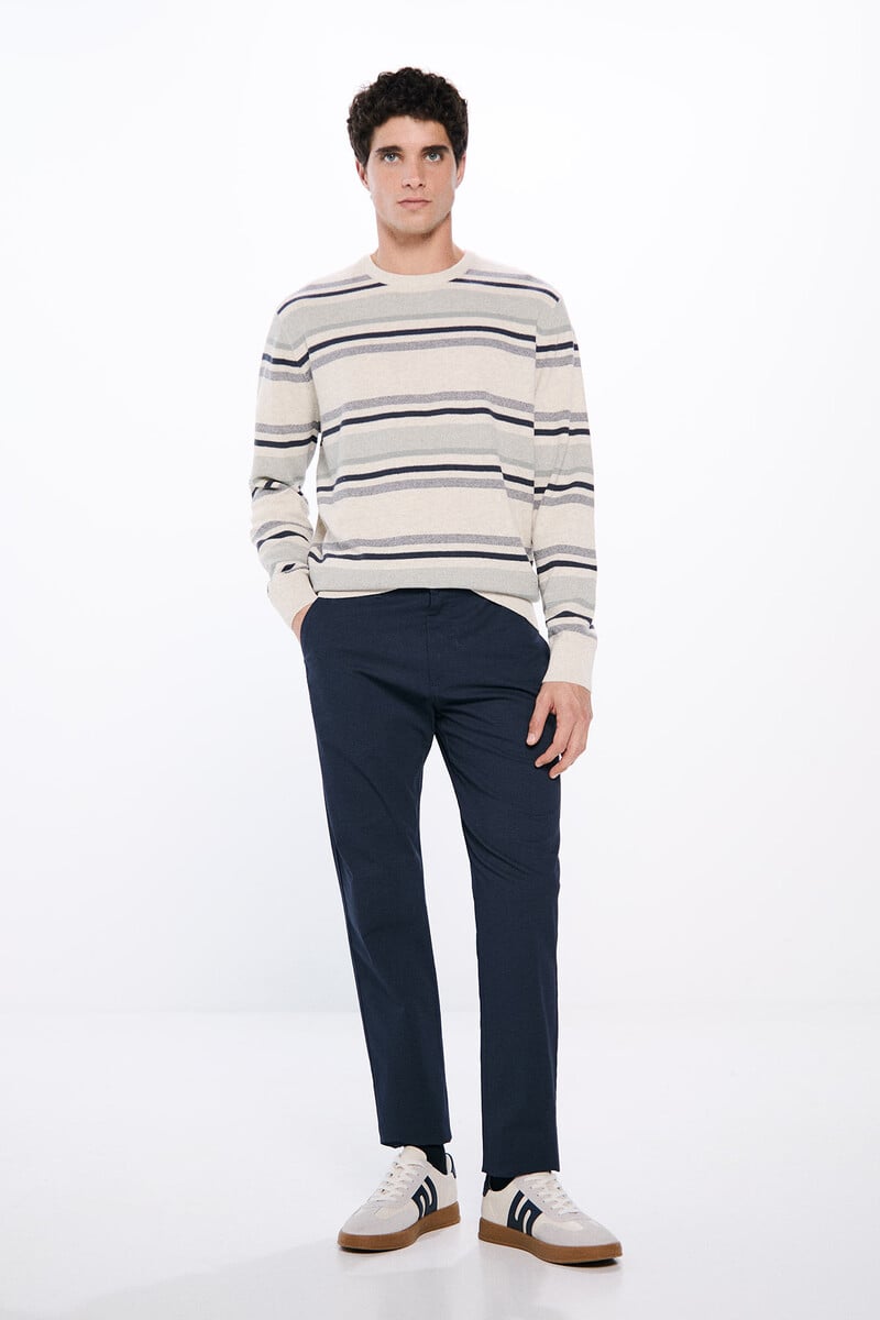 Cortefiel Pantalón chino microestampado slim fit