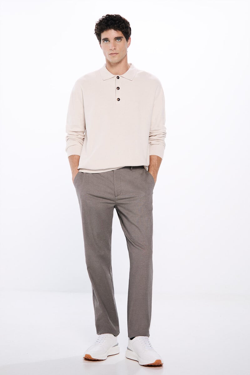 Cortefiel Pantalón chino vestir estructura bicolor