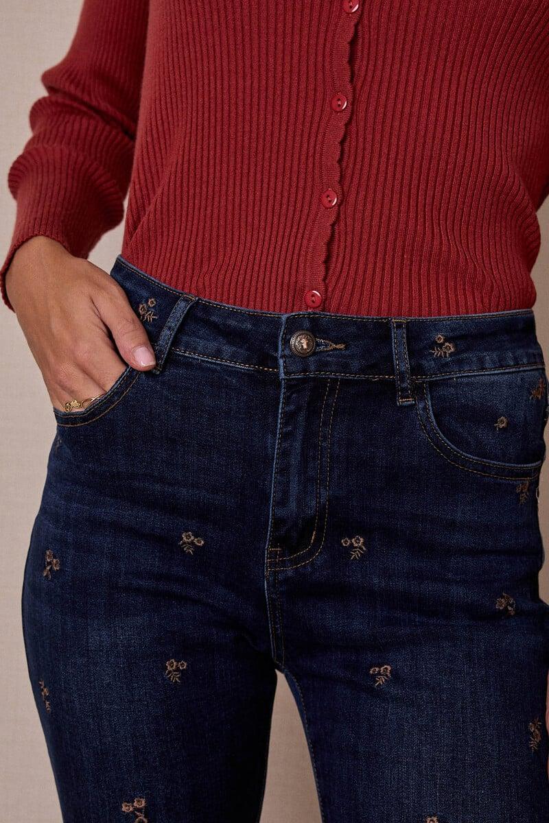 Cortefiel Pantalón Con Bordado Judith