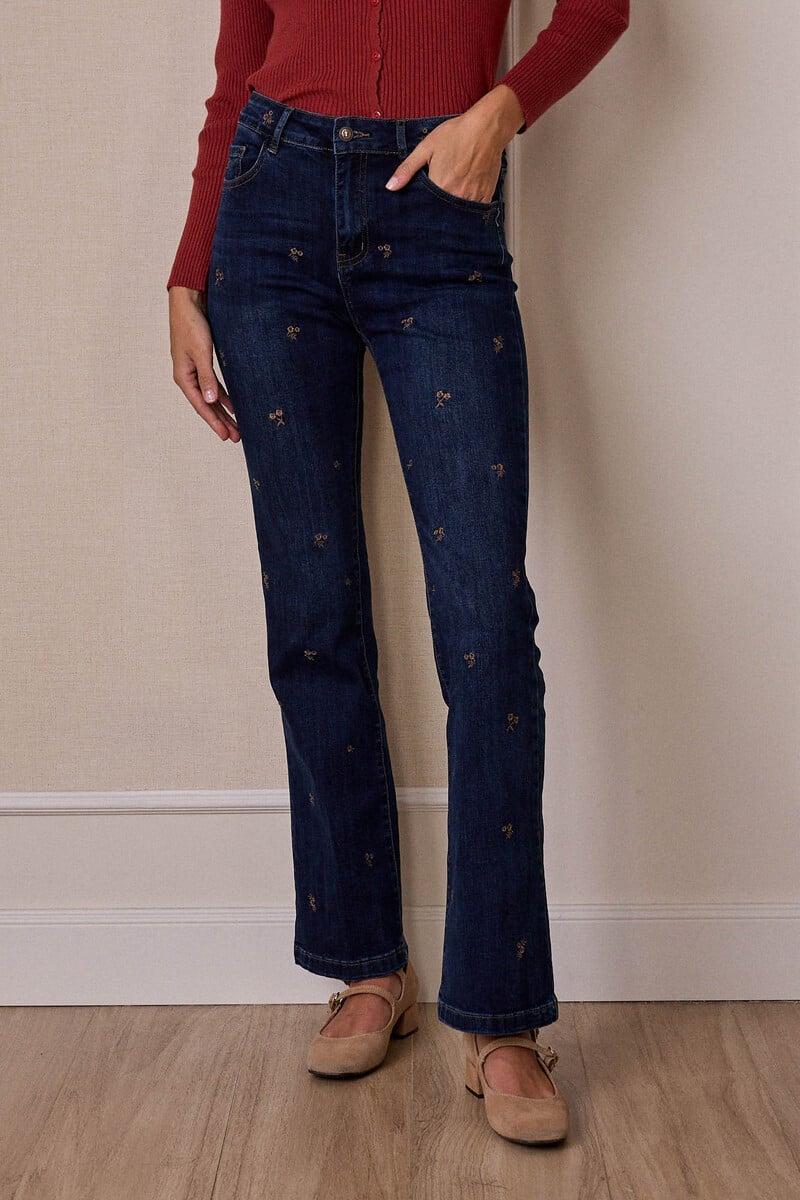 Cortefiel Pantalón con bordado Judith