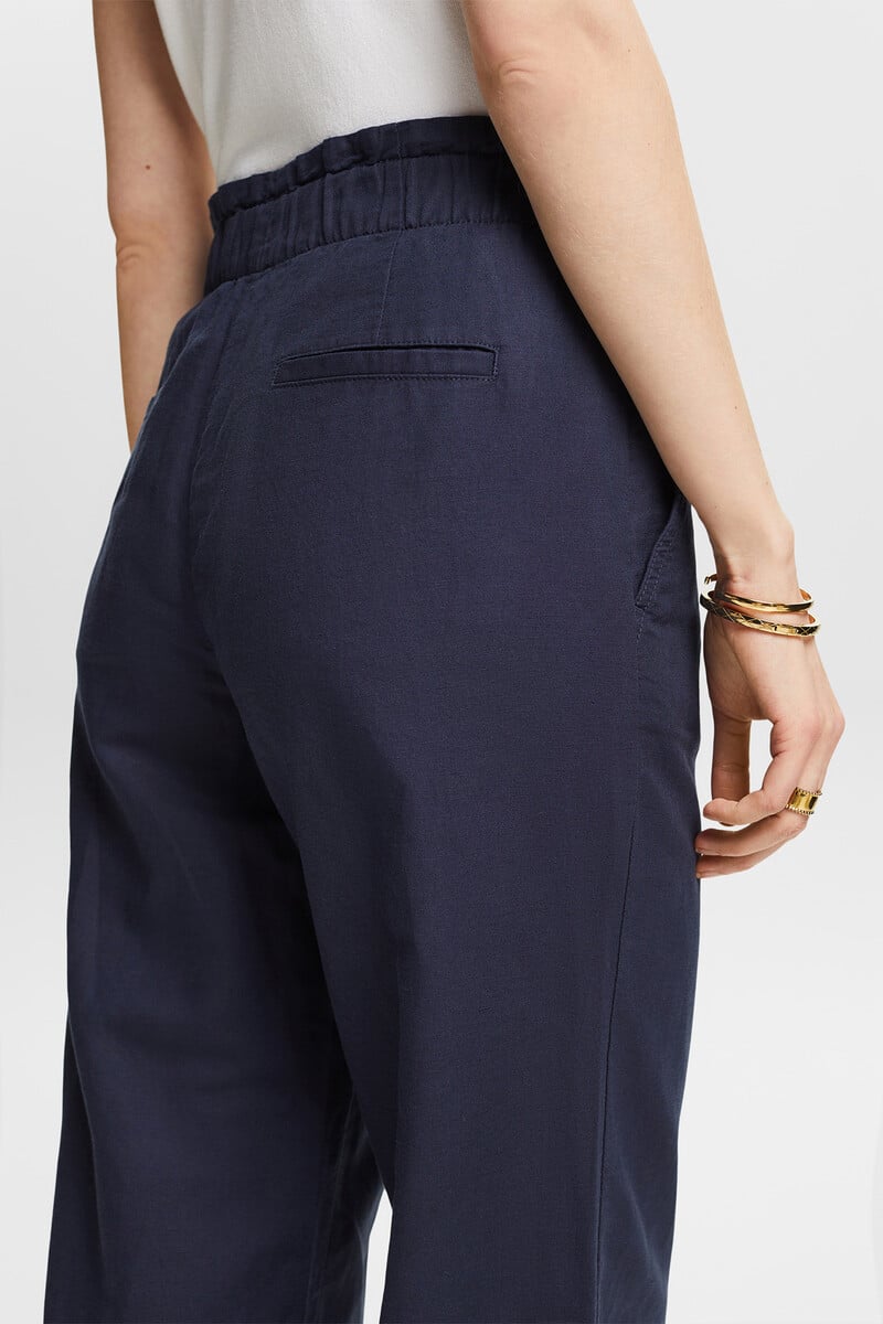 Cortefiel Pantalón Culotte Con Lino Y Lazada