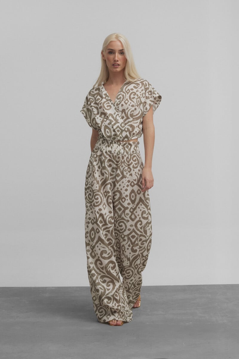 Cortefiel Pantalón Culotte Estampado Etnico