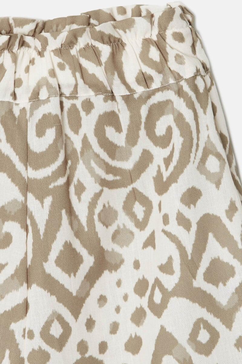 Cortefiel Pantalón Culotte Estampado Etnico