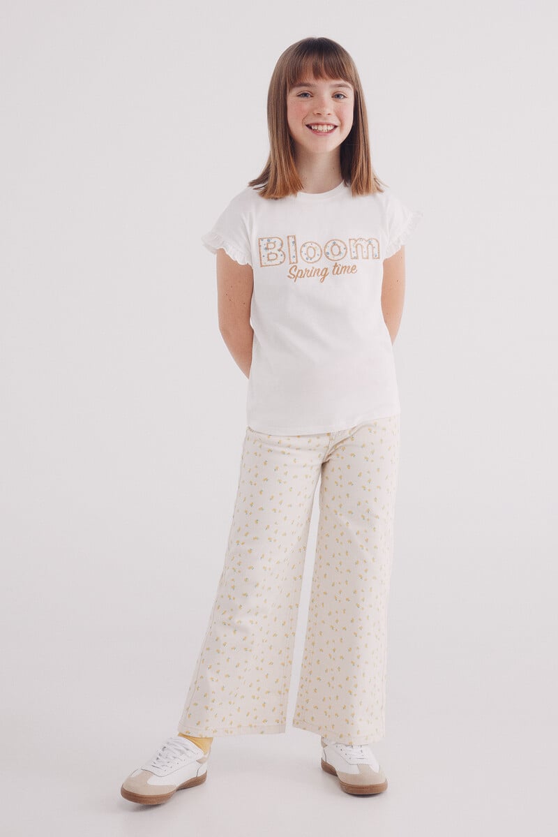 Cortefiel Pantalon Culotte Estampado niña