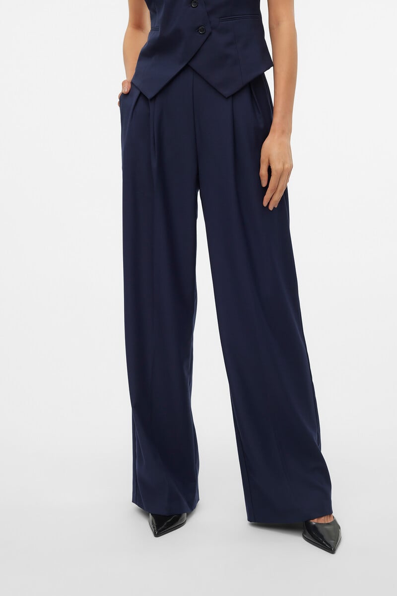 Cortefiel Pantalón De Corte Ancho Plisado