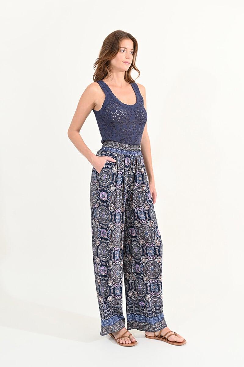 Cortefiel Pantalón de mujer largo con estampado