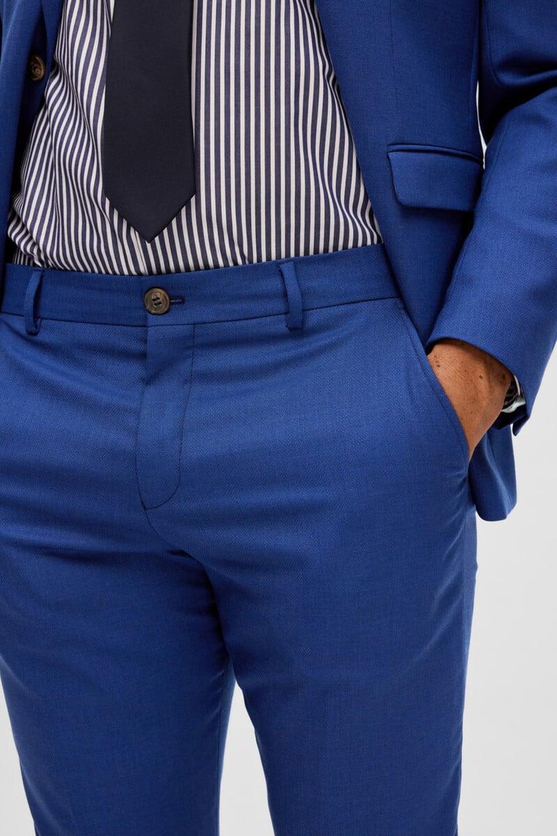 Cortefiel Pantalón De Traje Slim Fit Con Lana