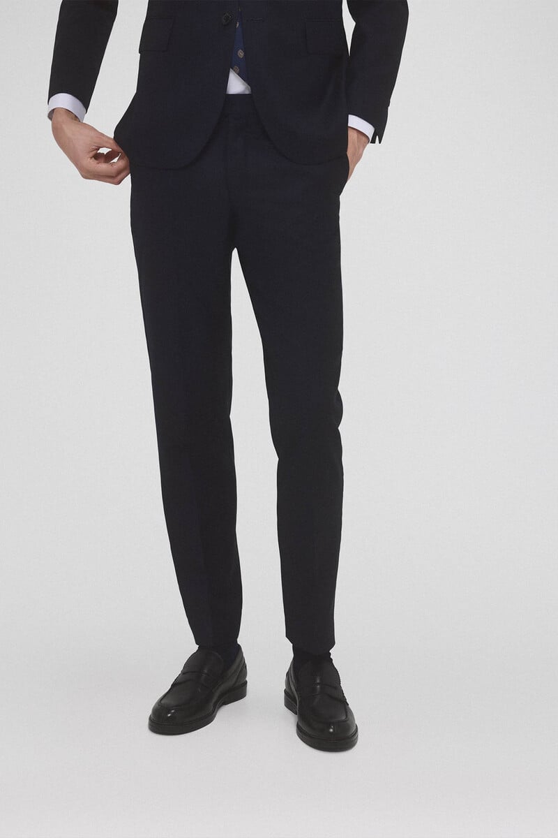 Cortefiel Pantalón De Traje Tejido Ojo De Perdiz