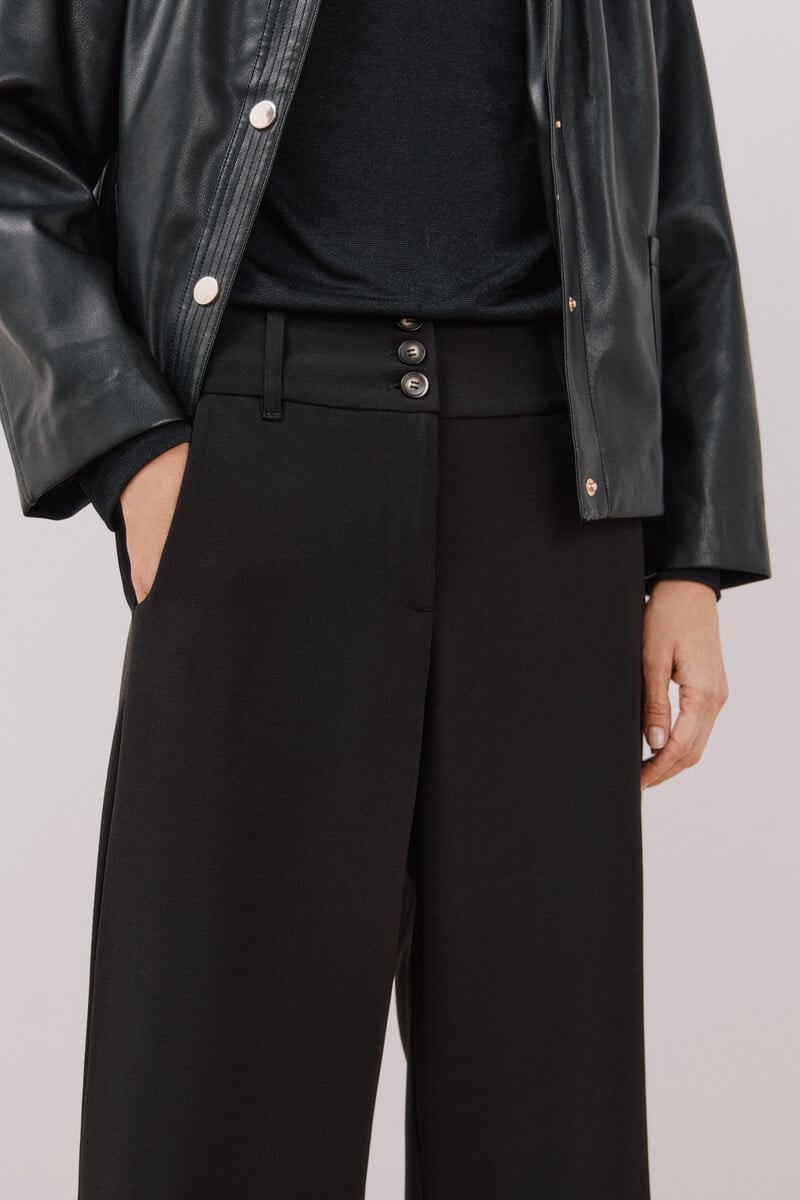 Cortefiel Pantalón De Vestir Negro