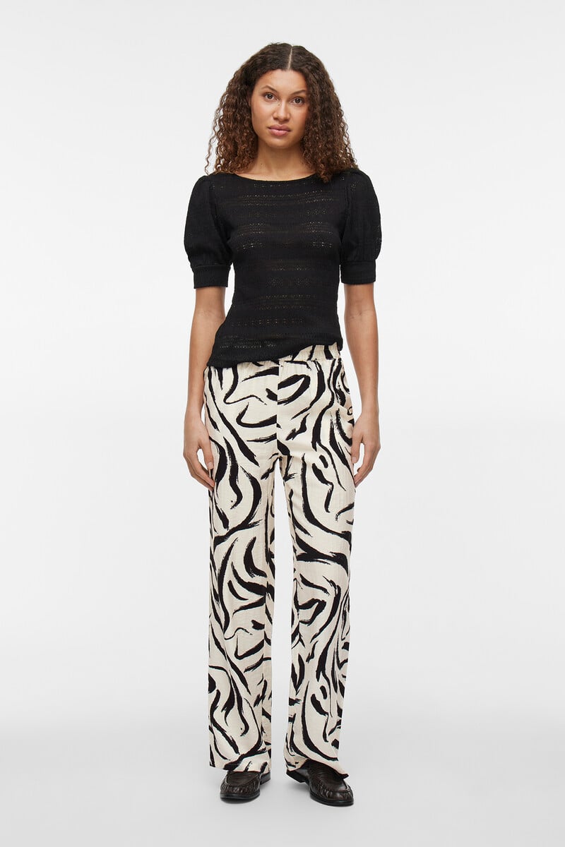 Cortefiel Pantalón estampado cintura alta