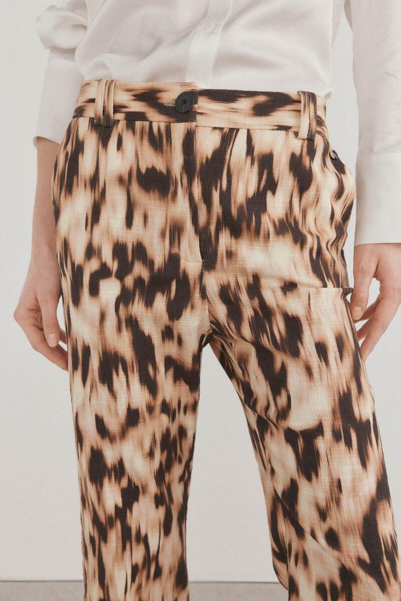 Cortefiel Pantalon Estampado Crop Flare