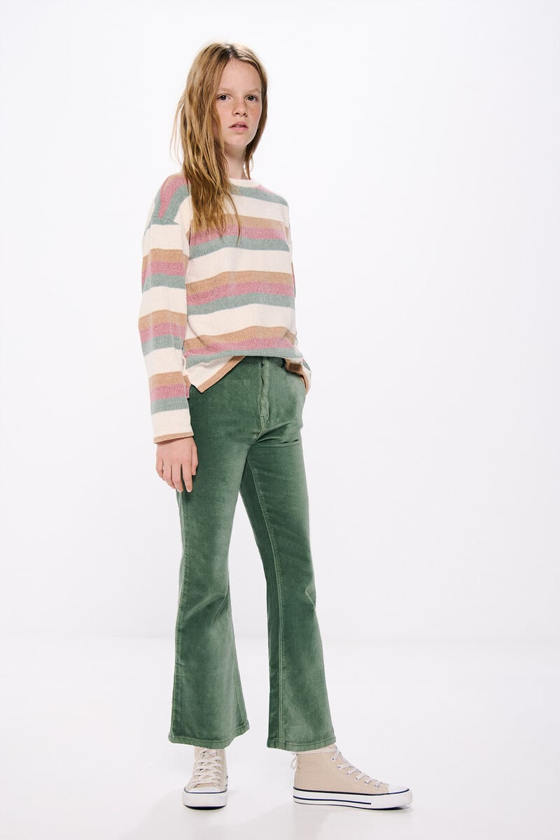 Cortefiel Pantalon flare velour niña