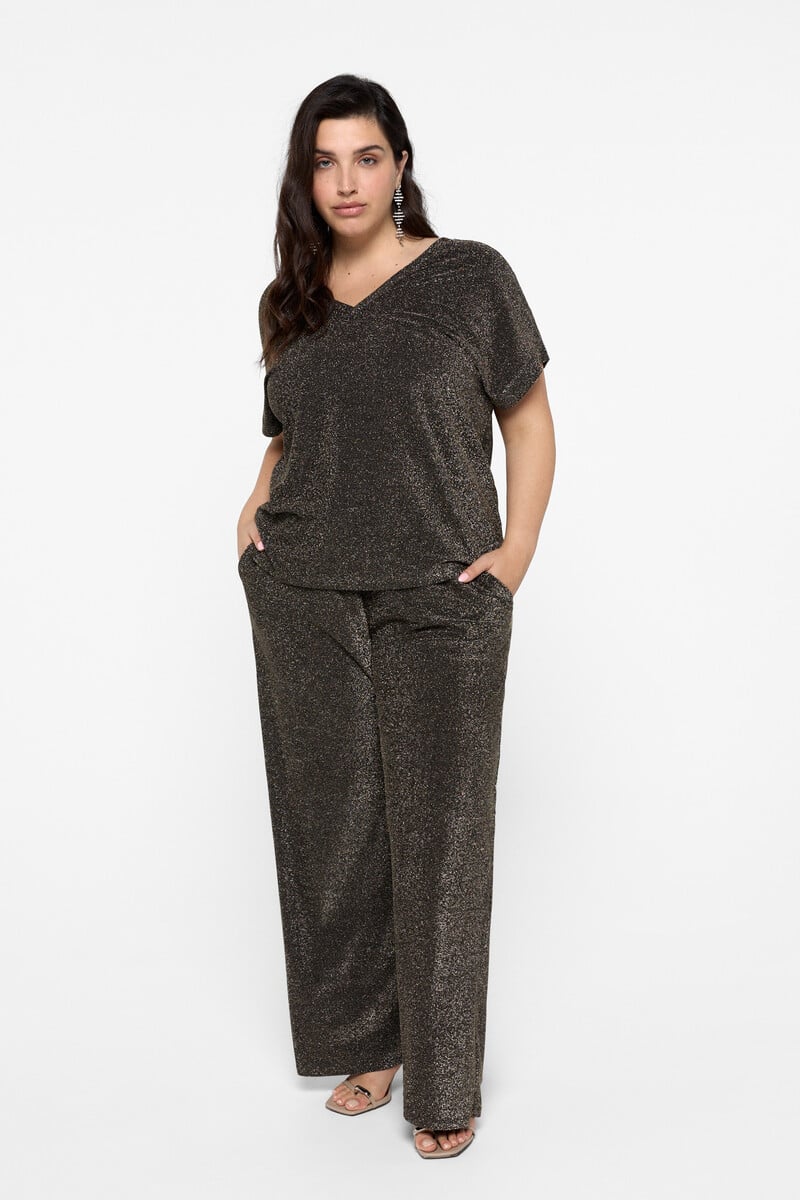 Cortefiel Pantalón fluido de lurex talla grande