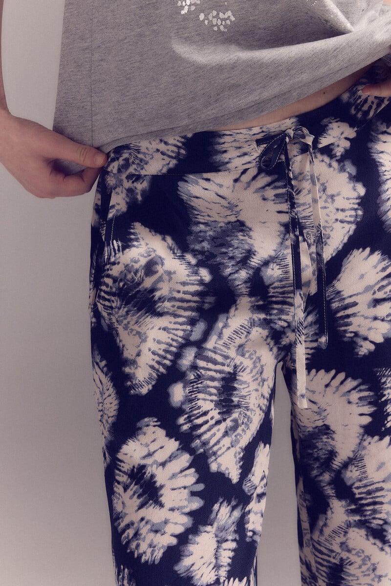 Cortefiel Pantalón Fluído Estampado
