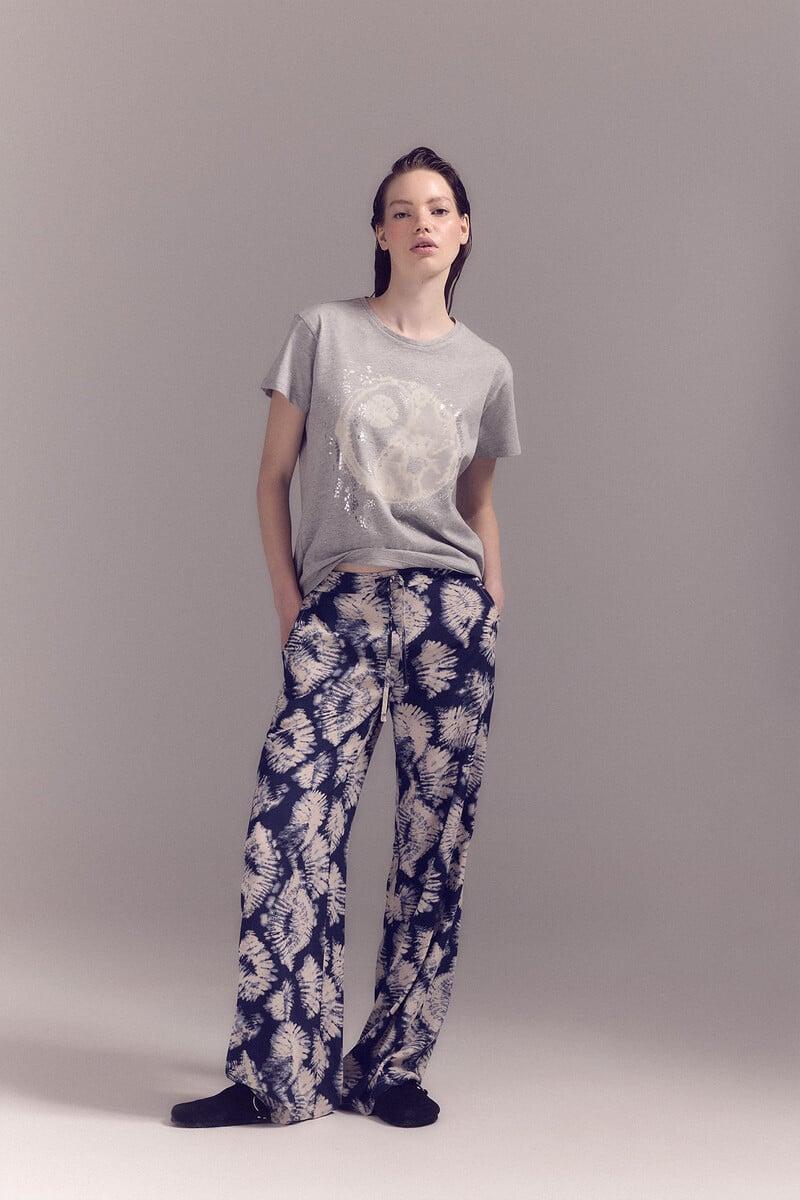 Cortefiel Pantalón fluído estampado
