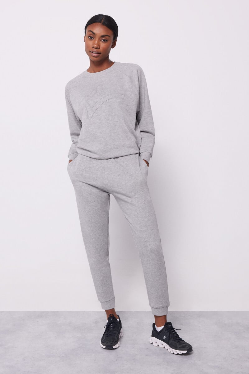 Cortefiel Pantalón Jogger Algodón Gris
