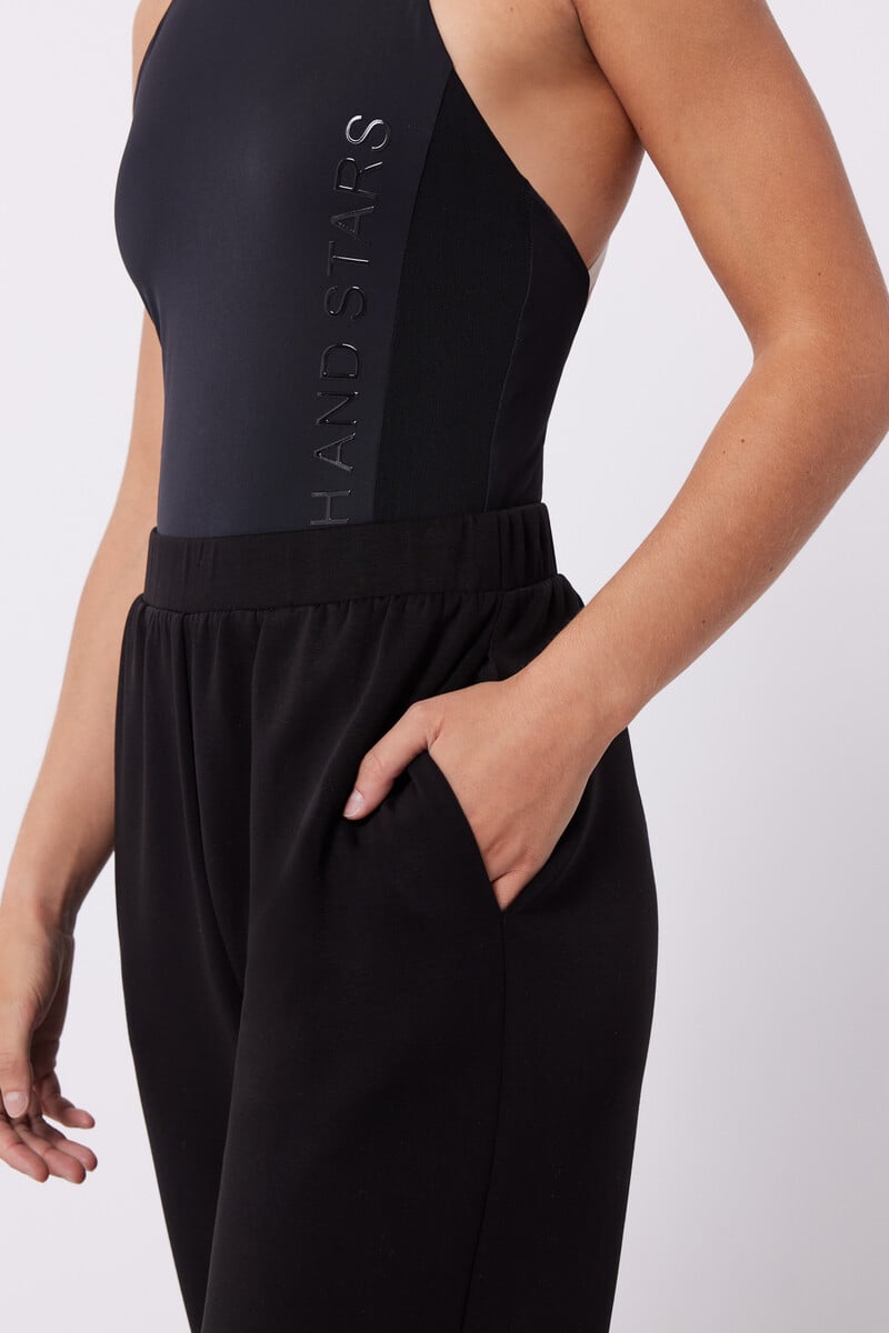 Cortefiel Pantalón Jogger Tacto Suave Negro