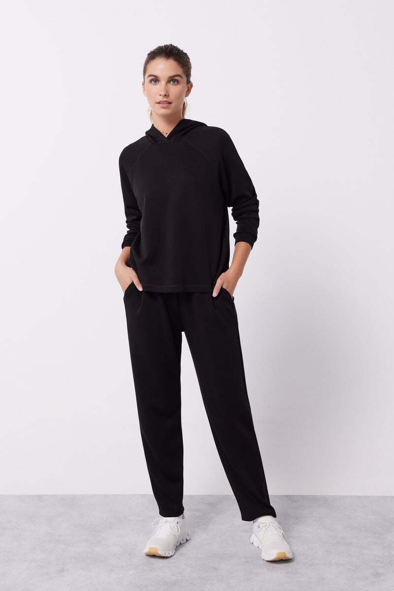 Cortefiel Pantalón jogger tacto suave negro