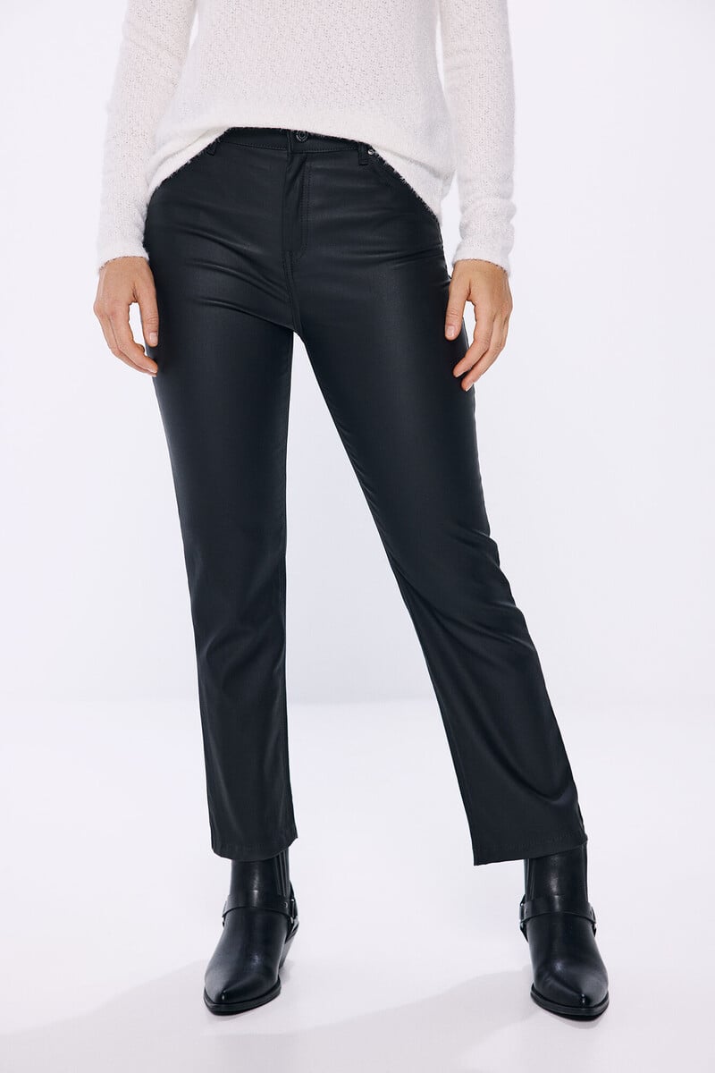 Cortefiel Pantalón Kick Flare Encerado