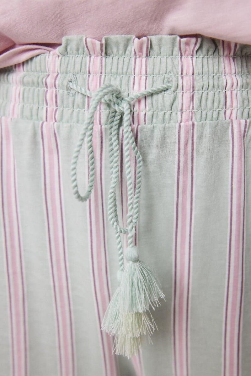 Cortefiel Pantalón Largo 100% Algodón Rayas