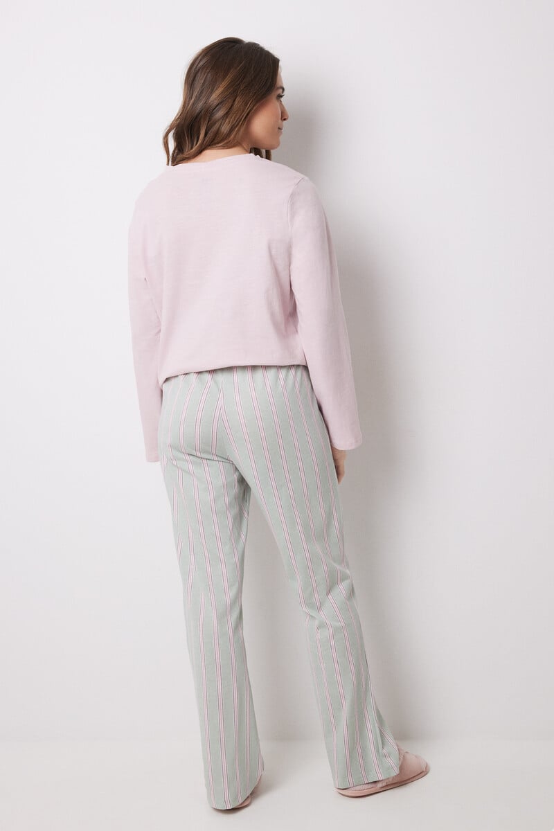 Cortefiel Pantalón Largo 100% Algodón Rayas