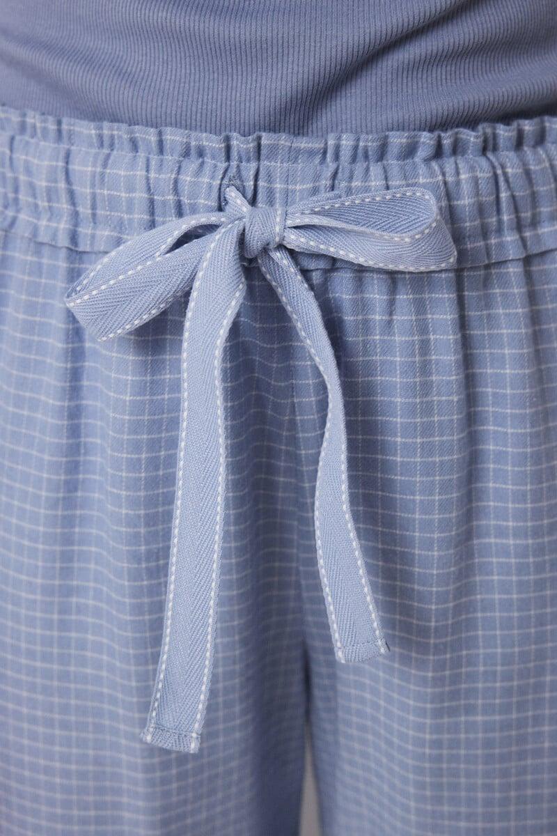 Cortefiel Pantalón Largo Cargo Estampado Cuadros