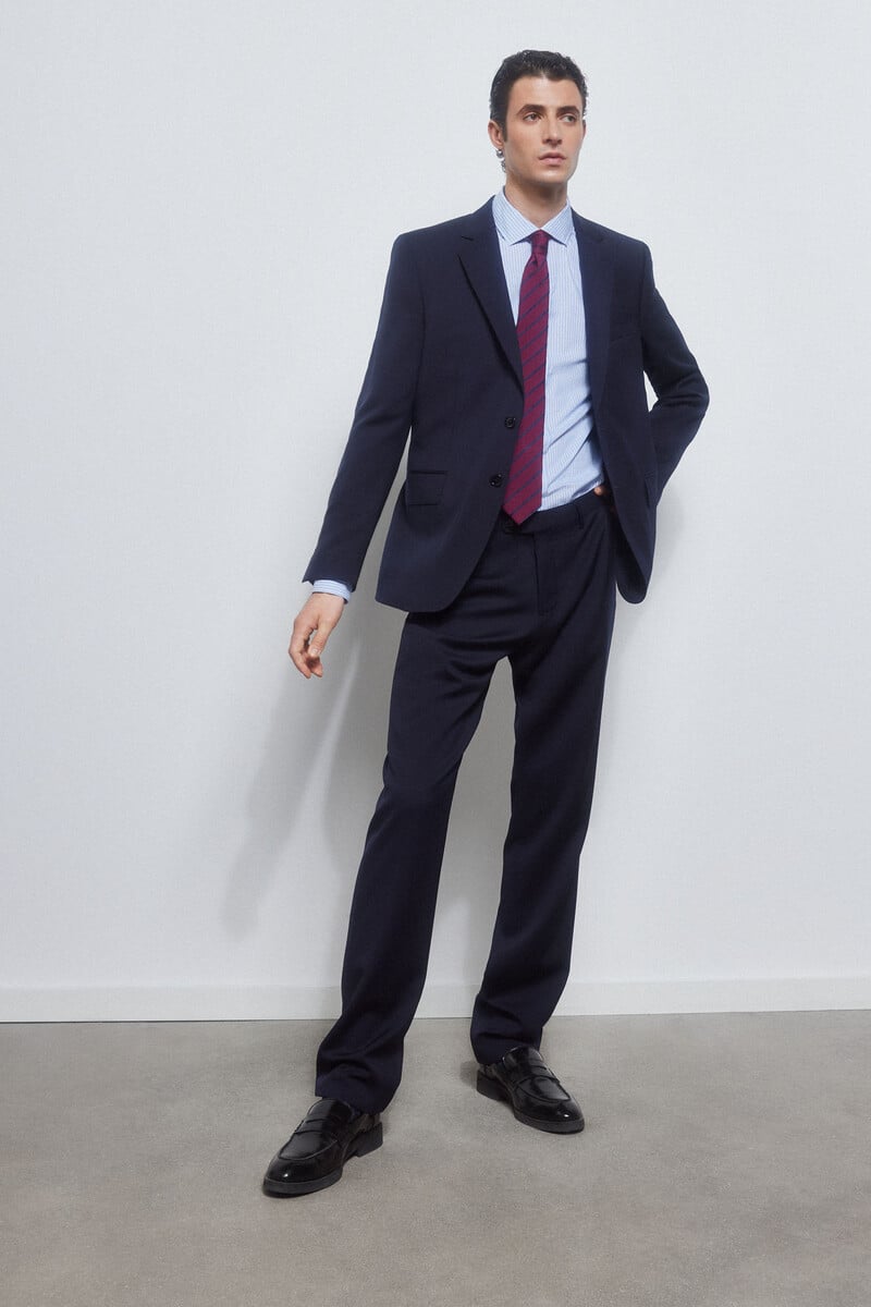 Cortefiel Pantalón liso bi-stretch tailored