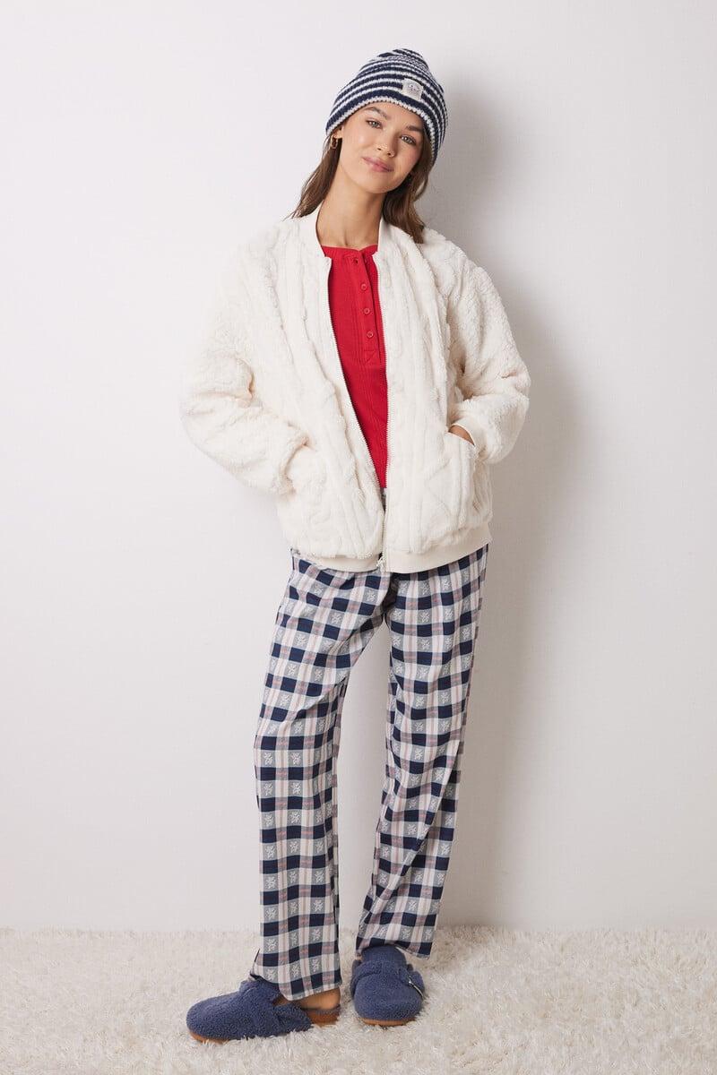 Cortefiel Pantalón pijama cuadros azul