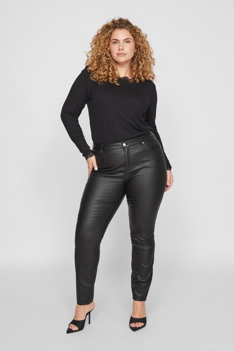 Cortefiel Pantalón pitillo encerado curvy