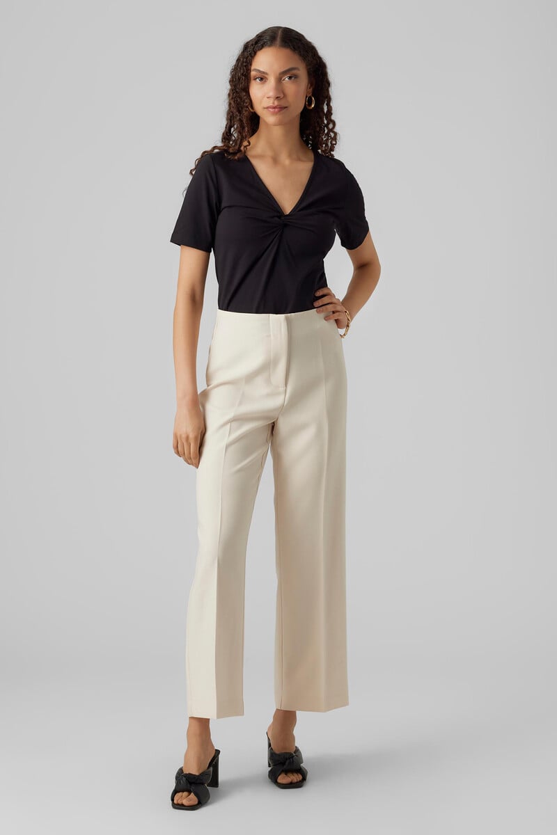 Cortefiel Pantalón recto de mujer de talle alto